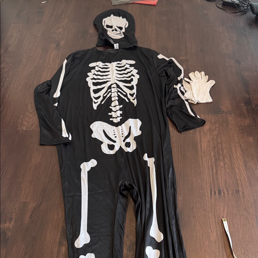 SKELETON COSTUME JUMPSUIT ADULT MENS HALLOWEEN PARTY